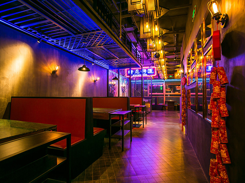 杭州470平港式火鍋店裝修設計案例