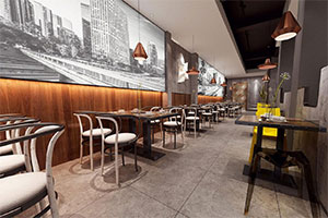 簡約現(xiàn)代餐廳裝修設(shè)計全景案例