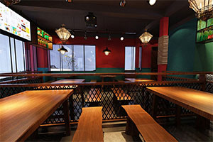 江湖酒莊餐飲店裝修設計全景圖