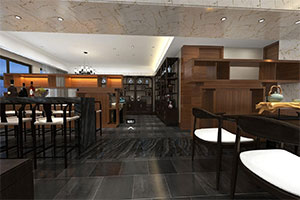 高檔私人中式餐廳裝修設計全景圖