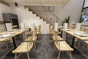 新中式面館裝修設計全景案例